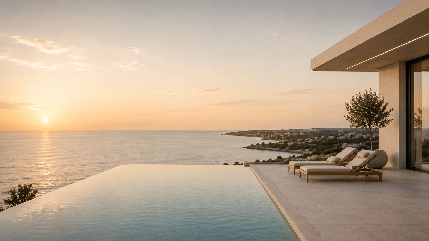 Villa mit Infinity-Pool und Meerblick auf Zypern